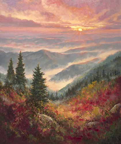Octobers Kiss, oil painting by Jo Ridge Kelley