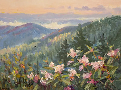Pisgah Blessing, small oil study by Jo Ridge Kelley